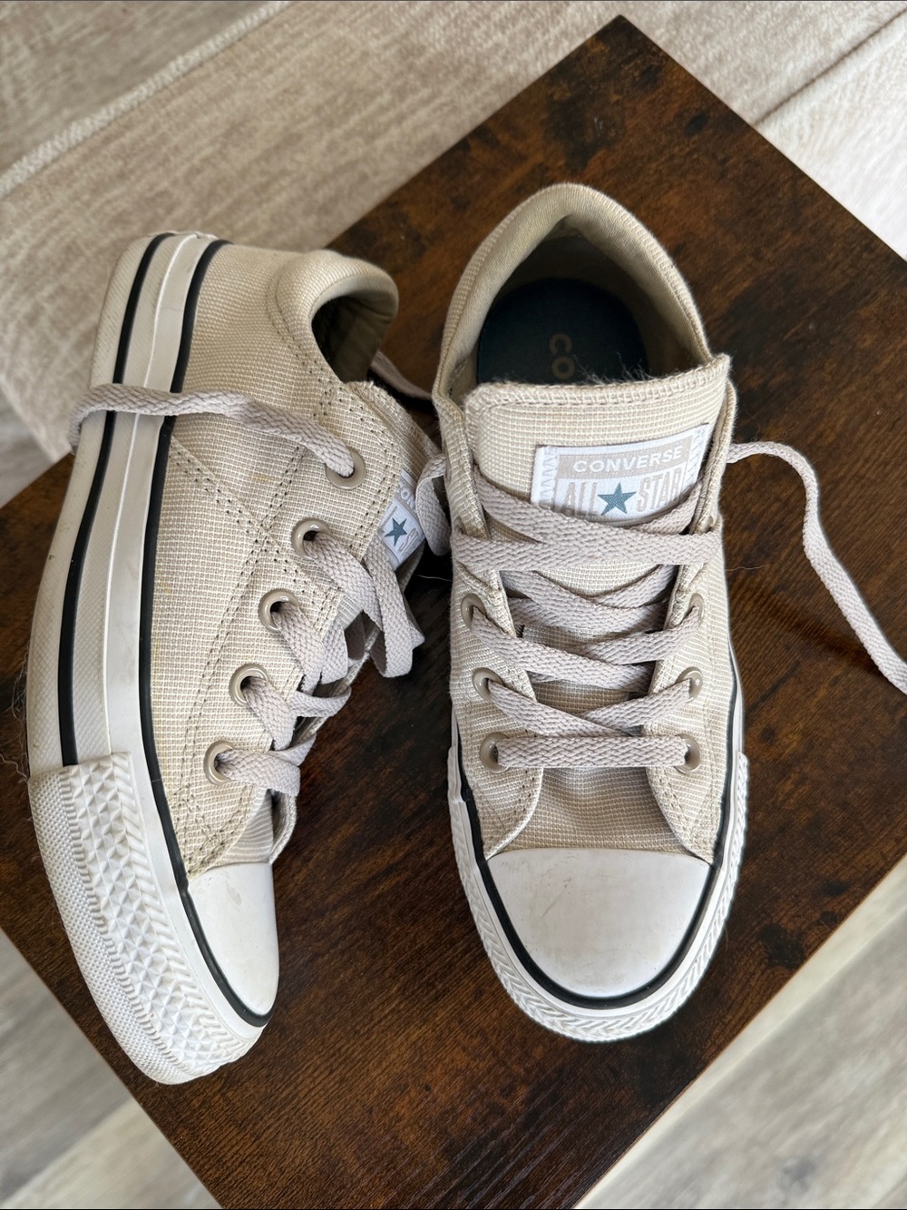 Converse Low Top Canvas Sneakers - Light Beige